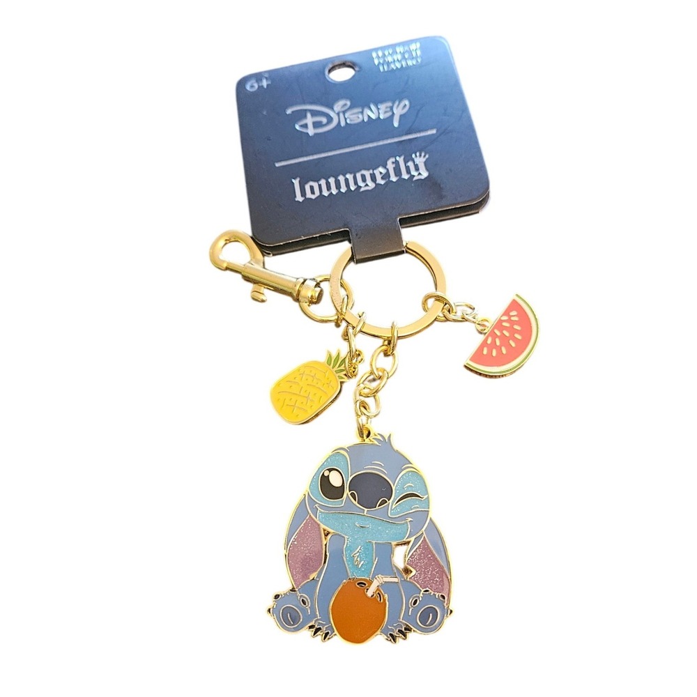 Disney Loungefly Lilo & Stitch Enamel Keychain Tropical Pineapple Watermelon NEW